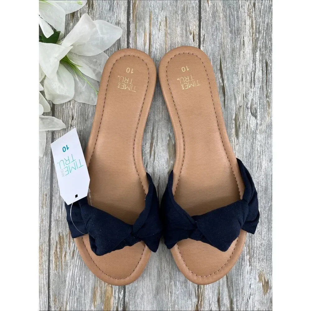 Women's Knot Slide Sandals Shoes Size 10